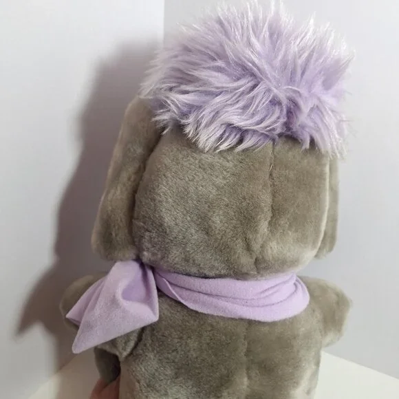 Disney Bianca Plush Mouse Purple Bow 16" Vintage 80s Made in Korea - Picture 15 of 16